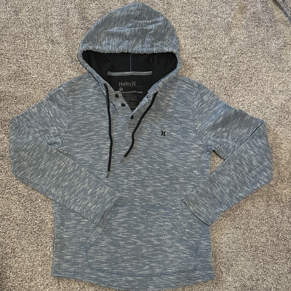Men’s Hurley Henley lined pullover w/ hood size Small